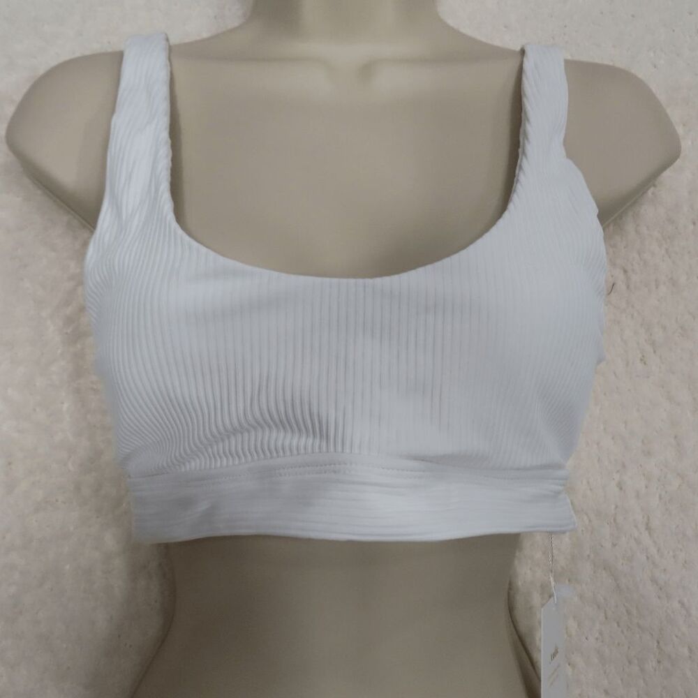 Andie White Ribbed Bikini Top